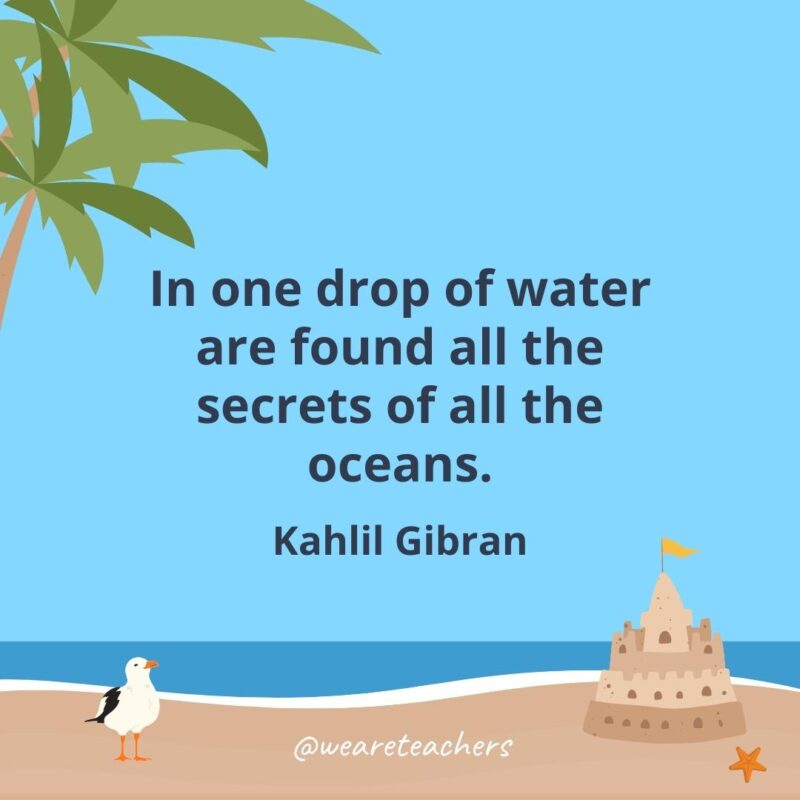 In one drop of water are found all the secrets of all the oceans.