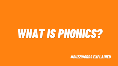 Text that says What Is Phonics? on an orange background.